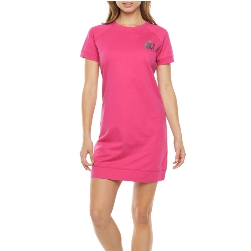 NWT Juicy Couture Women's Short Sleeve T-Shirt Dress Pink - Size 2X